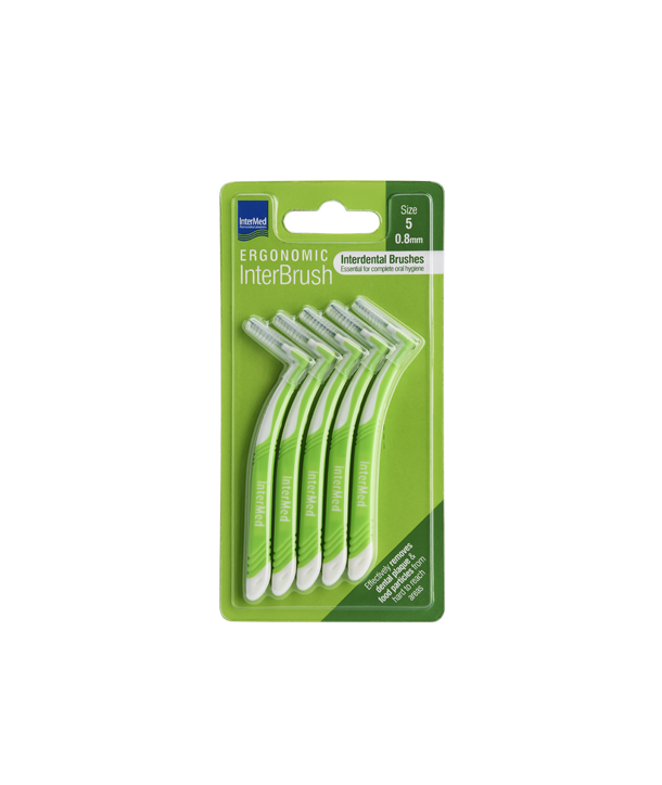 INTERMED ERGONOMIC INTERBRUSH GREEN 0.8mm SIZE 5 5 PCS
