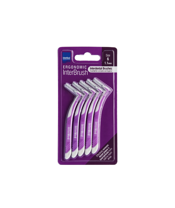 INTERMED ERGONOMIC INTERBRUSH PURPLE 1.1mm SIZE 6 5 PCS