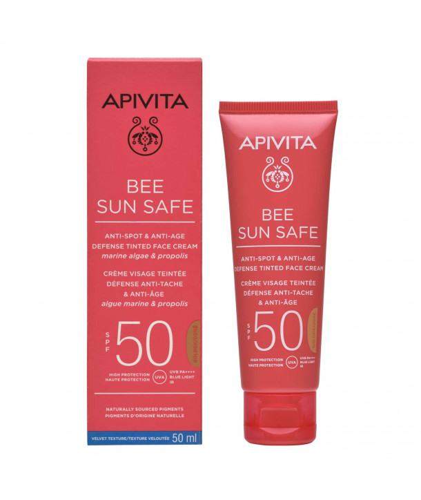 APIVITA BEE SUN SAFE ANTI SPOT & ANTI AGE TINTED GOLDEN/DOREE SPF50 50ml