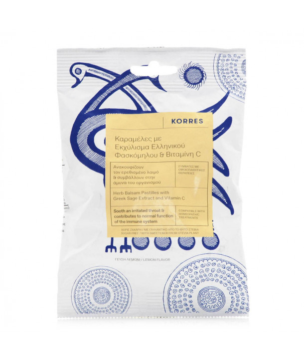 KORRES HERB BALSAM PASTILLES WITH GREEK SAGE EXTRACT & VITAMIN C 15 PCS