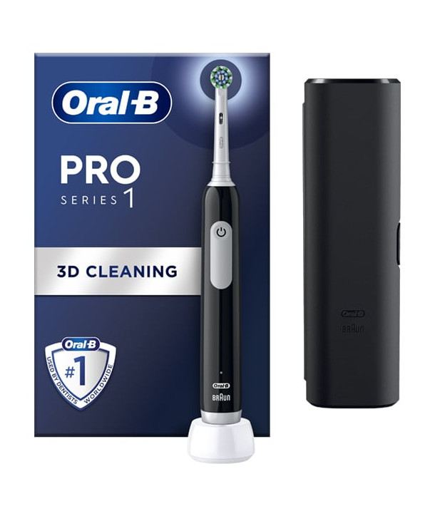 ORAL B PRO SERIES 1 ΜΑΥΡΗ ΗΛΕΚΤΡΙΚΗ ΟΔΟΝΤΟΒΟΥΡΤΣΑ ΜΕ ΘΗΚΗ
