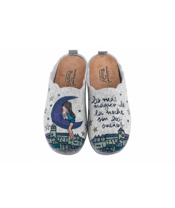APOLLON NATURELLE SLIPPERS 232455 GREY