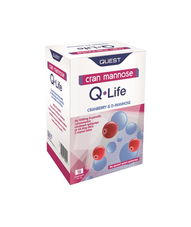 QUEST Q LIFE CRAN MANNOSE 15 SACHETS CRANBERRY FLAVOUR