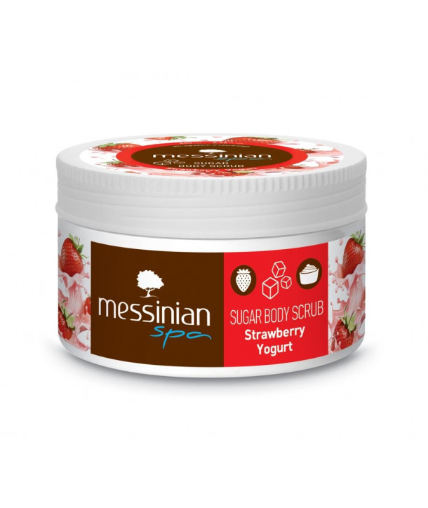 MESSINIAN SPA SUGAR BODY SCRUB STRAWBERRY YOGHURT 250ml