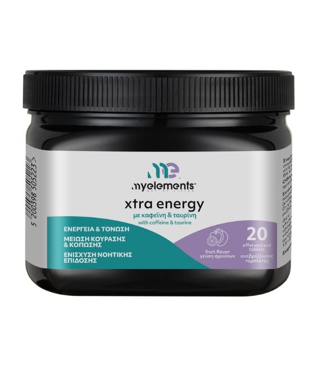 MY ELEMENTS XTRA ENERGY 20 EFFERVESCENT TABS FRUIT FLAVOUR