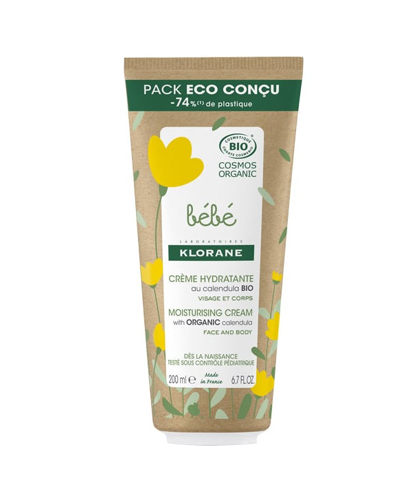 KLORANE BEBE MOISTURIZING CREAM FACE BODY BIO ECO TUBE 200ml