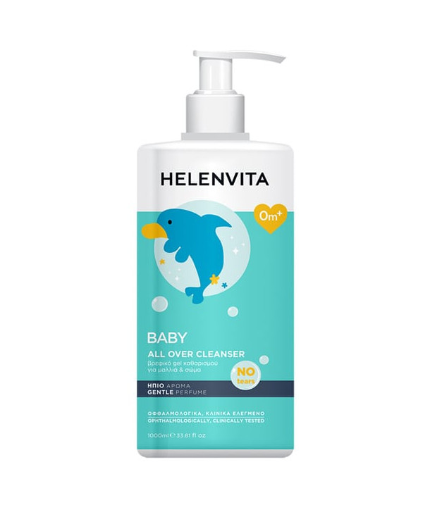 HELENVITA BABY ALL OVER CLEANSER ΥΓΡΟ ΚΑΘΑΡΙΣΜΟΥ ΣΩΜΑ ΜΑΛΛΙΑ 1000ml