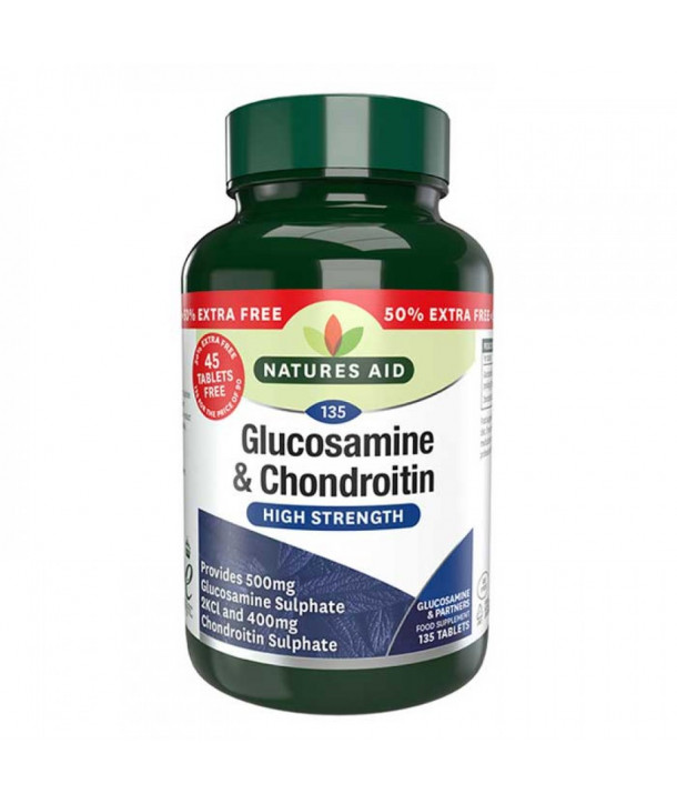 NATURES AID GLUCOSAMINE & CHONDROITIN HIGH STRENGTH 135 TABS