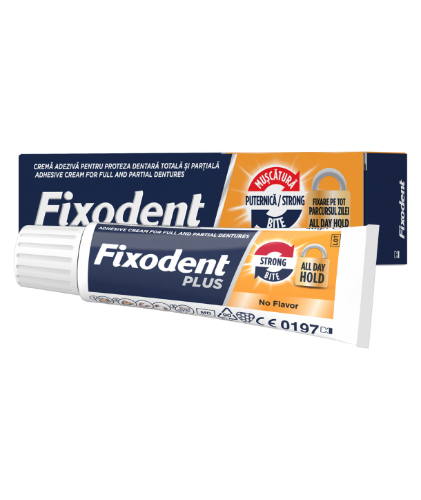 Fixodent Plus Strong Bite Στερεωτική Κρέμα για Oλικές & Mερικές Oδοντοστοιχίες, 40ml