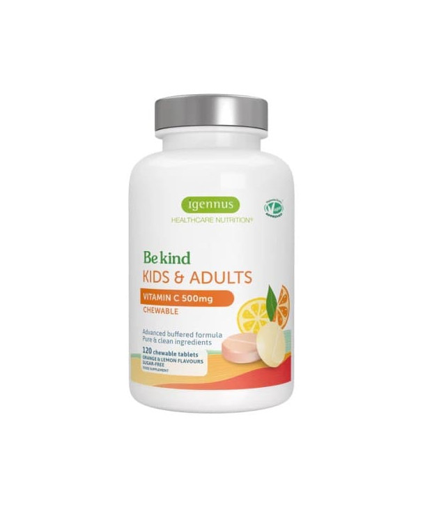 IGENNUS BE KIND KIDS & ADULTS VITAMIN C 500mg 120 CHEW TABS