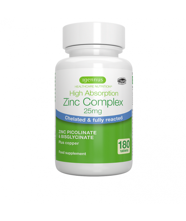 IGENNUS HIGH ABSORPTION ZINC COMPLEX 25mg 180 TABS