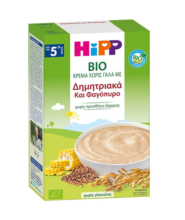 HIPP ΚΡΕΜΑ ΔΗΜΗΤΡΙΑΚΑ &ΦΑΓΟΠΥΡΟ ΧΩΡΙΣ ΓΑΛΑ 200G