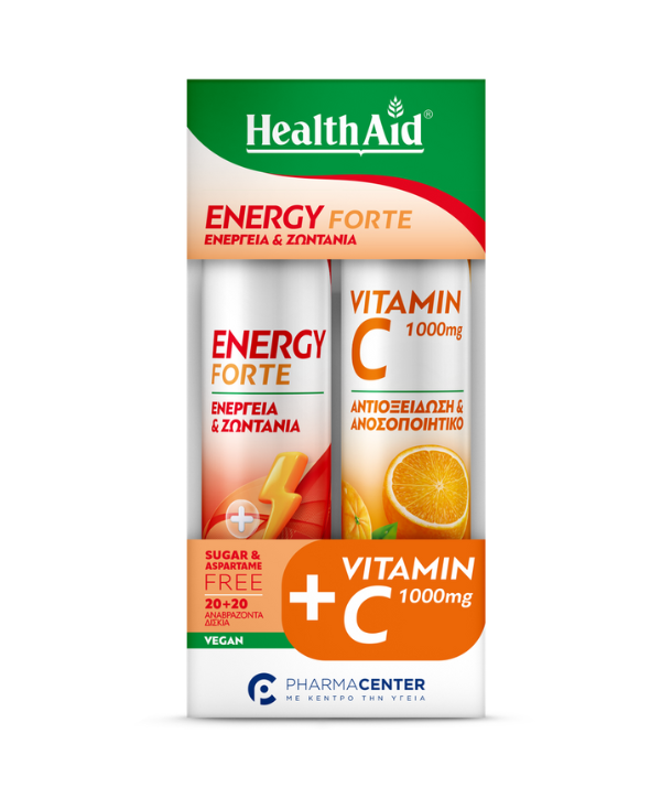 Health Aid Promo Pack Energy Forte, 20eff.tabs & Vitamin C 1000mg, 20eff.tabs