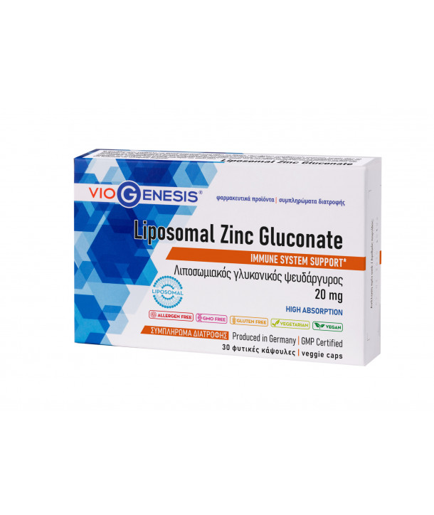 VIOGENESIS LIPOSOMAL ZINC GLUCONATE 20mg 30 CAPS