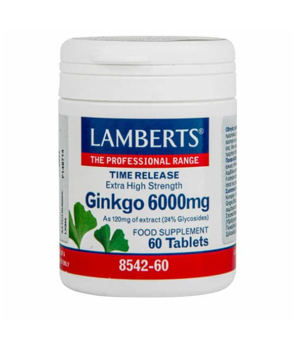 LAMBERTS GINKGO BILOBA EXTRACT 6000MG 60TABS