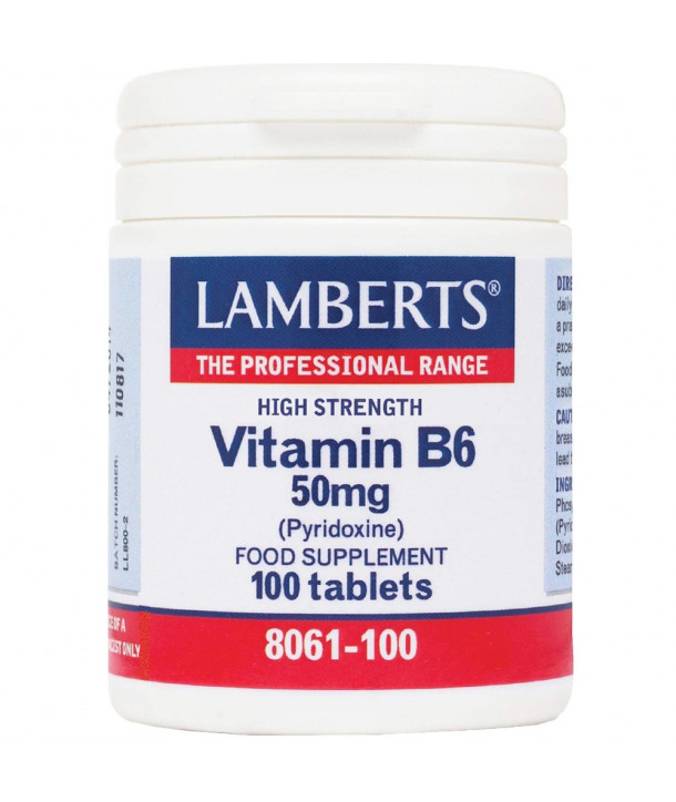 LAMBERTS VITAMIN B6 (PYRIDOXINE) 50mg 100 TABS