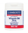 LAMBERTS VITAMIN B6 (PYRIDOXINE) 50mg 100 TABS