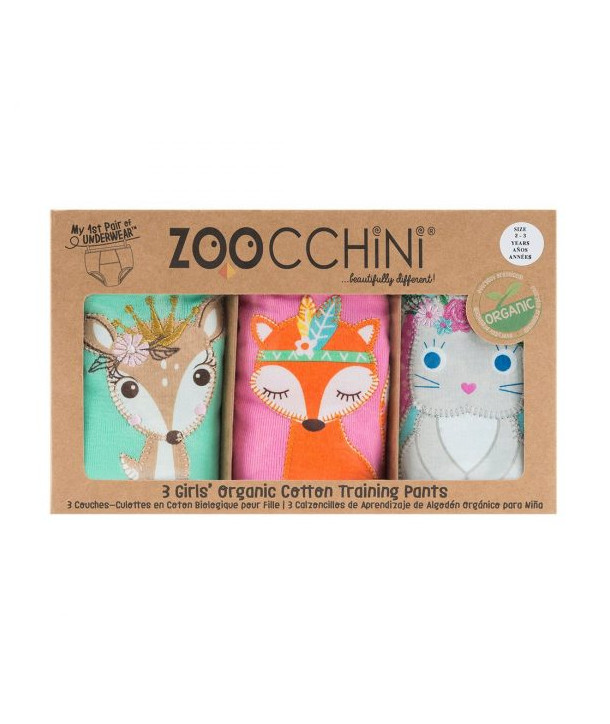 ZOOCCHINI Toddler Organic Potty Training Pants (3-pk) - Woodland Princesses