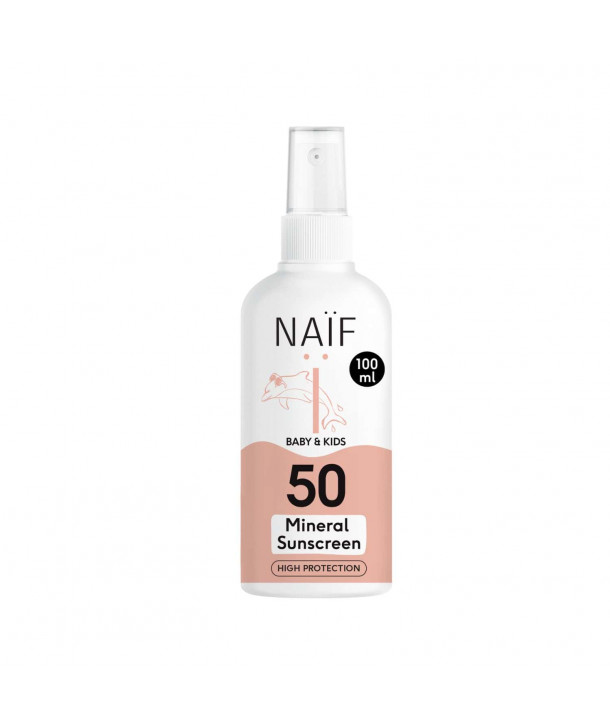 NAIF Baby & Kids High Protection Mineral Sunscreen Spray SPF50