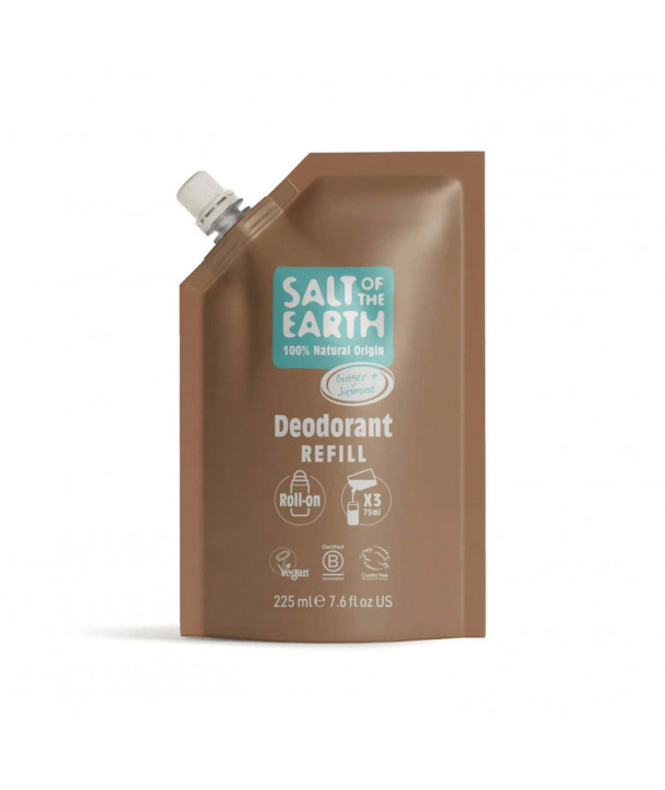 Salt of the Earth Deodorant Roll-On Refill Ginger & Jasmine, 225ml