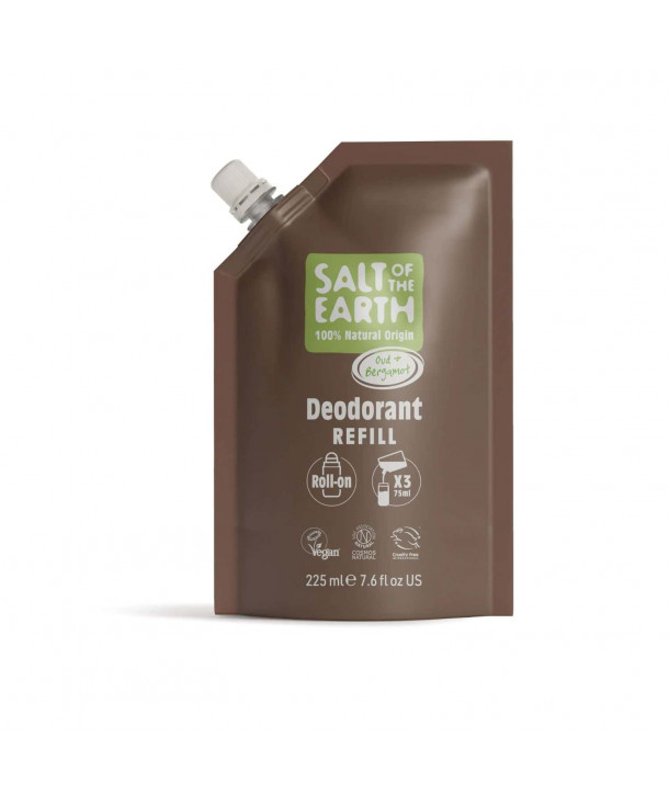 Salt of the Earth Vegan Αποσμητικό Roll-On Refill Oud & Bergamot 225ml