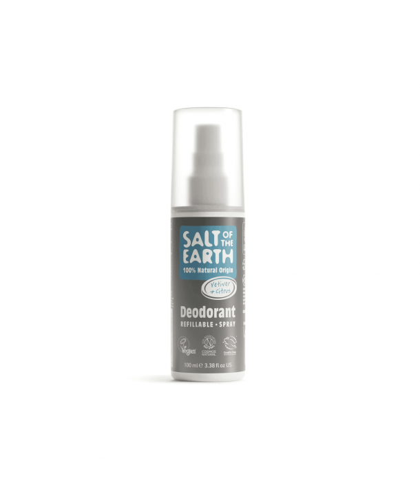 Salt of the Earth Vegan Natural Deodorant Spray Refillable Vetiver & Citrus Αποσμητικό Επαναγεμιζόμενο, 100ml