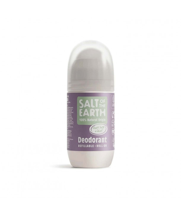 Salt of the Earth Clary Sage & Mint Refillable Αποσμητικό Επαναγεμιζόμενο σε Roll On, 75ml