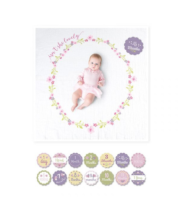 LULUJO Milestone Swaddle Blanket and Card Set, Isn't she Lovely