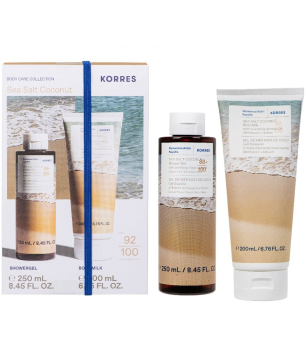 Korres Promo Sea Salt Coconut Shower Gel 250ml & Sea Salt Coconut & Nourishing Almond Oil Body Milk 200ml