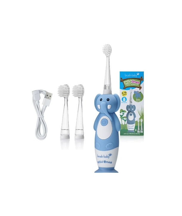 Brush-Baby: Επαναφορτιζόμενη Ηλεκτρική Οδοντόβουρτσα WildOnes 0-10 ετών-Elephant