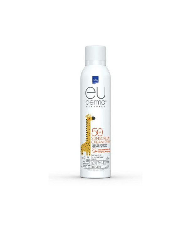 INTERMED EUDERMA BABYDERM SUNSCREEN CREAM SPRAY SPF50 200ml