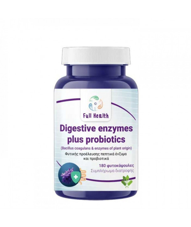 FULL HEALTH DIGESTIVE ENZYMES PLUS PROBIOTICS 180 VEGCAPS