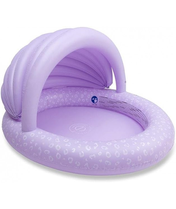 SWIM ESSENTIALS Kids Pool Lila Leopard Ø 100 cm with Canopy