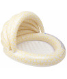SWIM ESSENTIALS Kids Pool Yellow Florish - Ø 100 cm with Canopy