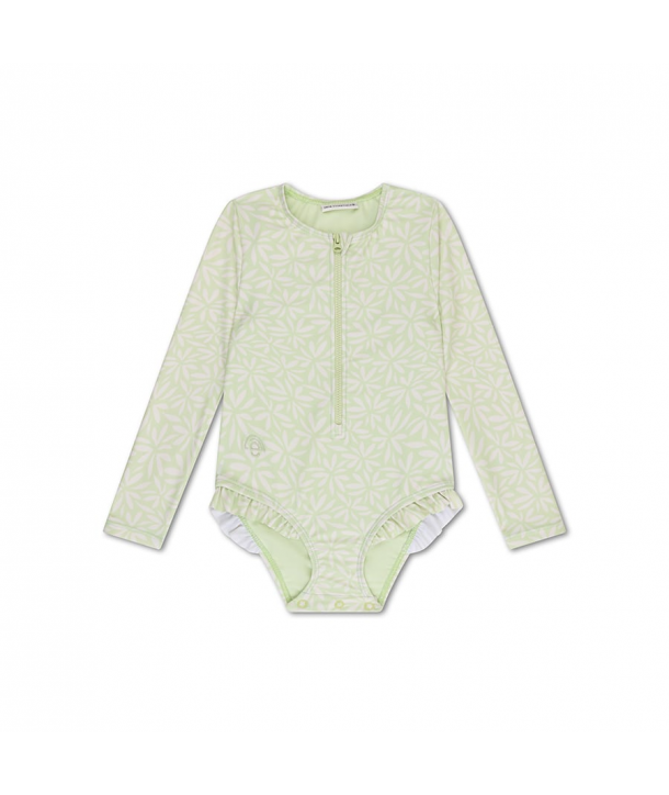 SWIM ESSENTIALS Παιδικό Ολόσωμο μαγιό με προστασία UPF50+ και μακριά μανίκια- "Green Matcha"