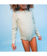 SWIM ESSENTIALS Παιδικό Ολόσωμο μαγιό με προστασία UPF50+ και μακριά μανίκια- "Green Matcha"