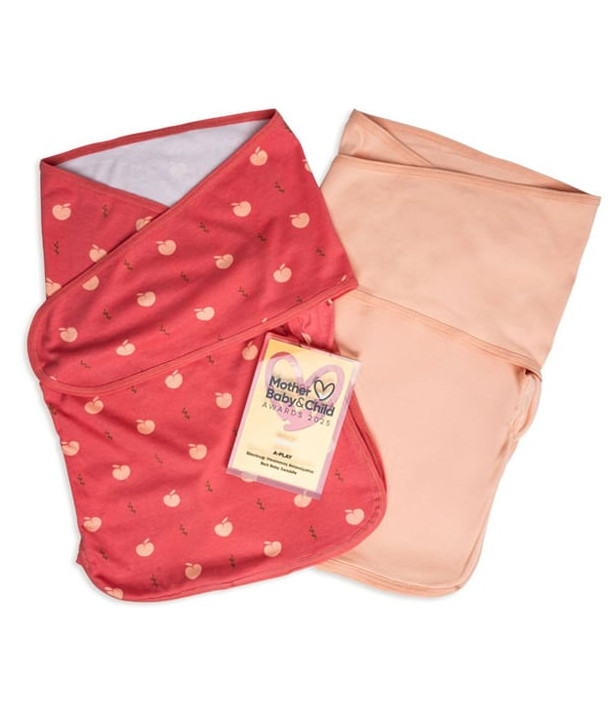 BABY BLISS BlissSnug Lovely Apples & Pink Swaddle Sleeping Bag 0-3m, 2pcs