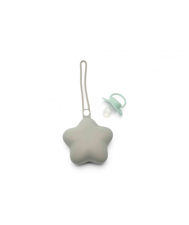 DOOKY Silicone Pacifier Case Grey Star Miffy