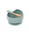 BO JUNGLE B-Suction Bowl Silicone & Spoon Blue