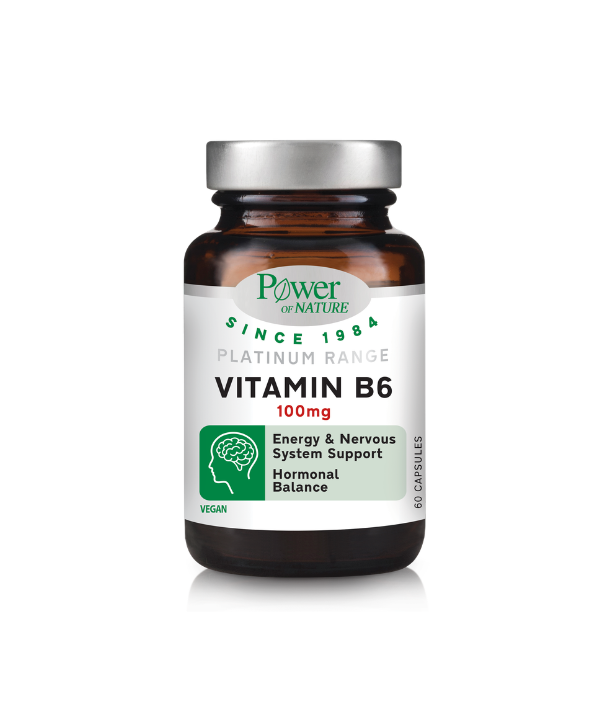 POWER OF NATURE PLATINUM RANGE VITAMIN B6 100mg 60 VEGCAPS