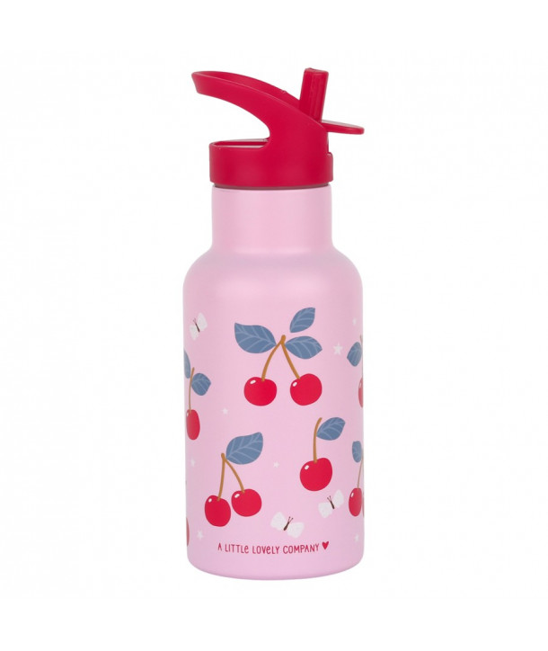 A Little Lovely Company: Stainless steel drink bottle: Cherries 350ml