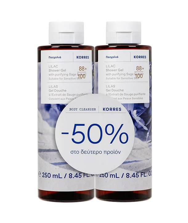 KORRES RENEWING BODY CLEANSER LILAC ΠΑΣΧΑΛΙΑ ΑΦΡΟΛΟΥΤΡΟ 1+1 2x250ml