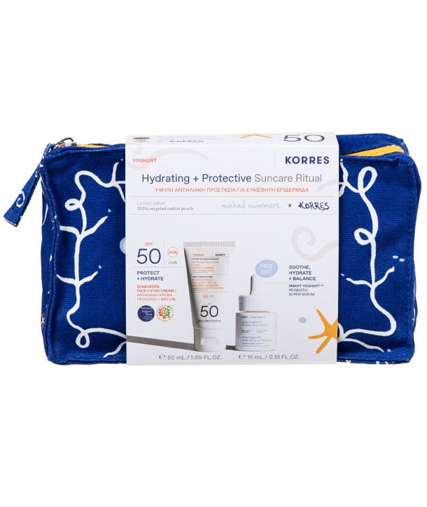 KORRES PROMO Hydrating & Protective Suncare Ritual YOGHURT Αντηλιακή Προσώπου & Ματιών SPF50 50ml & Smart Yoghurt Serum 15ml