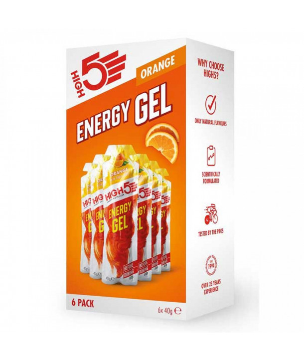 HIGH5 Energy Gel Pack 6 x 40g ORANGE