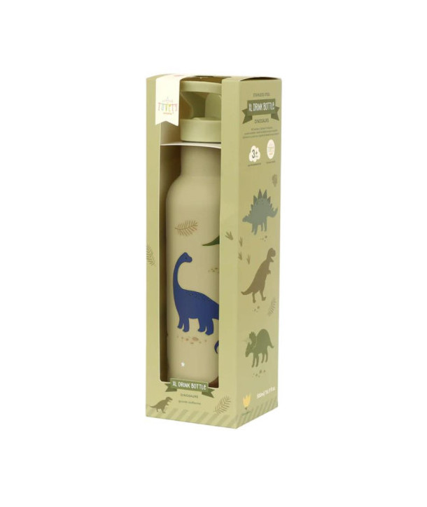 A LITTLE LOVELY COMPANY XL stainless steel drink bottle: DINOSAURS 500ml