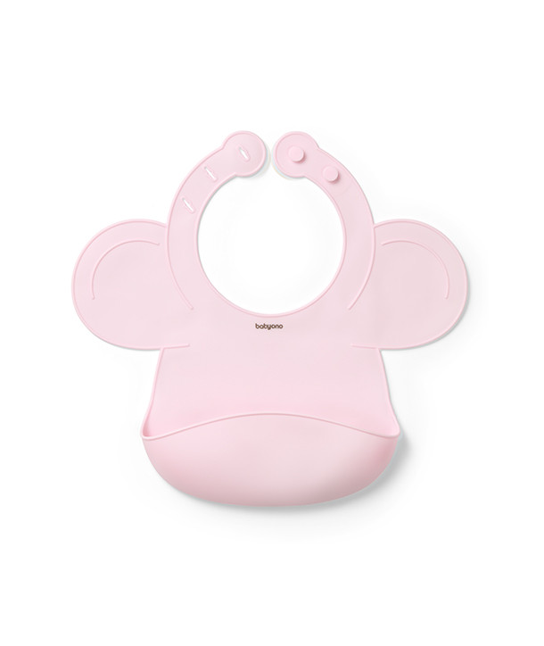 BabyOno: Silicone bib with adjustable lock pink