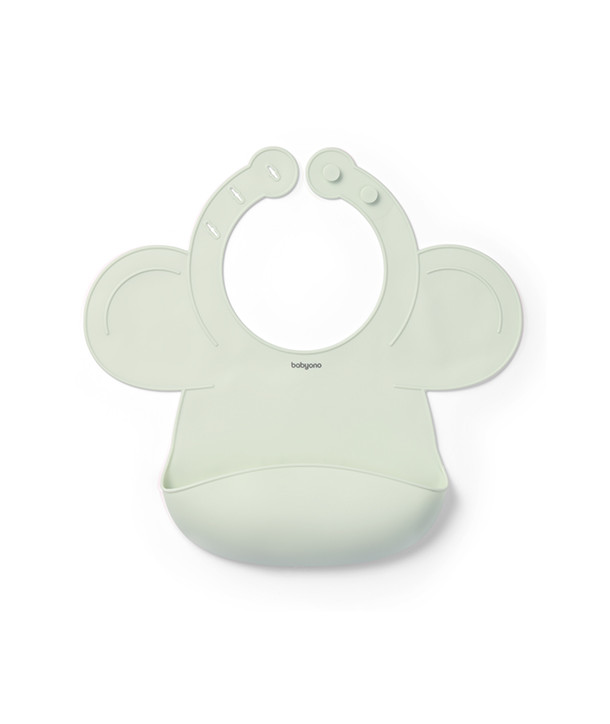 BABYONO Silicone bib with adjustable lock MINT