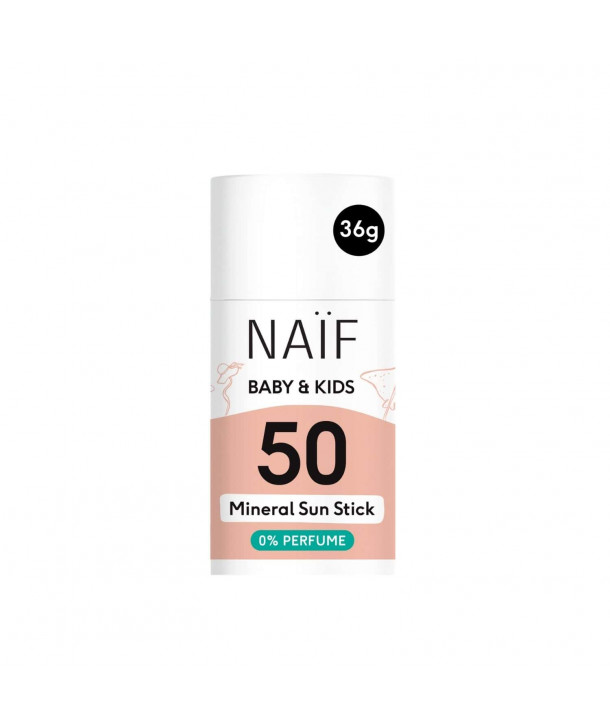 Naif Mineral Αντηλιακό Stick, Χωρίς Άρωμα, Προσώπου-Σώματος, για Βρέφη & Παιδιά, SPF 50, 36gr
