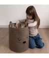 SIPO Toy Storage Basket XL – Premium Bouclé Edition BROWN BEAR 43L