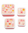 A LITTLE LOVELY COMPANY Lunch & snack box set: Ice-cream 4 PCS